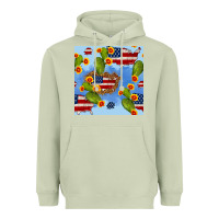 Matcha usa map cactus and sunflower seamless pattern Heavyweight Hoodie - BundleAndBundleShop