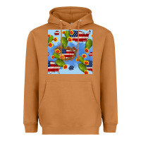 Meerkat usa map cactus and sunflower seamless pattern Heavyweight Hoodie - BundleAndBundleShop