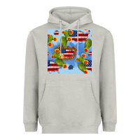 Moon Dust usa map cactus and sunflower seamless pattern Heavyweight Hoodie - BundleAndBundleShop