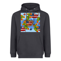 Smoke usa map cactus and sunflower seamless pattern Heavyweight Hoodie - BundleAndBundleShop