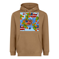 Toasted Coconut usa map cactus and sunflower seamless pattern Heavyweight Hoodie - BundleAndBundleShop