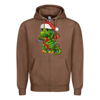 Chestnut Christmas Cute Dragon Zipper Hoodie - FaDigitalArtStudio