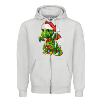 Dove Grey Christmas Cute Dragon Zipper Hoodie - FaDigitalArtStudio
