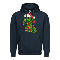 Navy Christmas Cute Dragon Zipper Hoodie - FaDigitalArtStudio