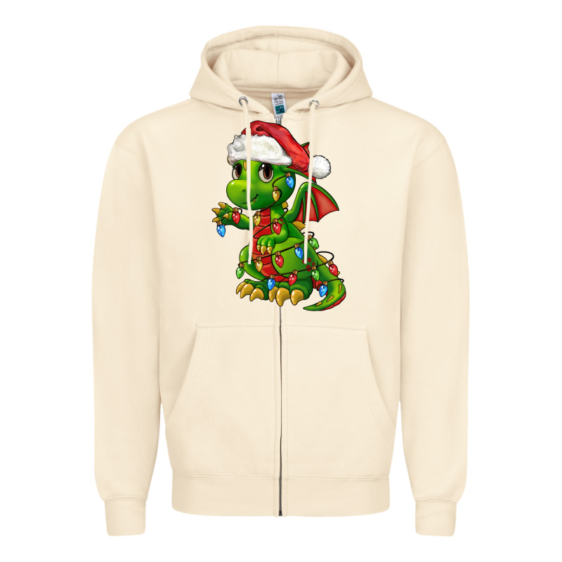 Christmas Cute Dragon Zipper Hoodie by FaDigitalArtStudio | Teevron