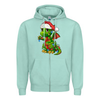 Seafoam Christmas Cute Dragon Zipper Hoodie - FaDigitalArtStudio