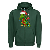 Sports Green Christmas Cute Dragon Zipper Hoodie - FaDigitalArtStudio
