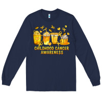 Navy Childhood Cancer Awareness Coffee Cups Long Sleeve Tee - texasbilliewilder