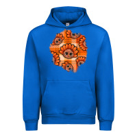 Cobalt Thanksgiving Turkey With Tartan Patch Urban Hoodie - BundleAndBundleShop