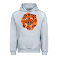 Heather Grey Thanksgiving Turkey With Tartan Patch Urban Hoodie - BundleAndBundleShop