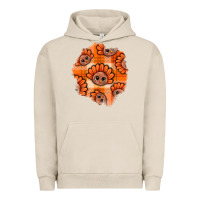 Pigment French Oak Thanksgiving Turkey With Tartan Patch Urban Hoodie - BundleAndBundleShop
