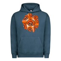 Pigment Midnight Navy Thanksgiving Turkey With Tartan Patch Urban Hoodie - BundleAndBundleShop