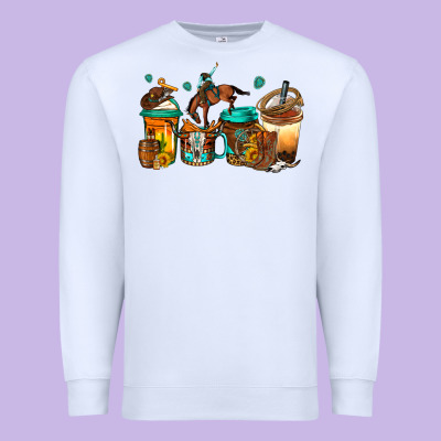 Rodeo Coffee Premium Sweatshirt Designed By Jasminsmagicworld