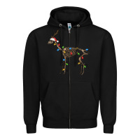 Black christmas deer skeleton Zipper Hoodie - FaDigitalArtStudio