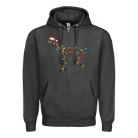 Charcoal Heather christmas deer skeleton Zipper Hoodie - FaDigitalArtStudio