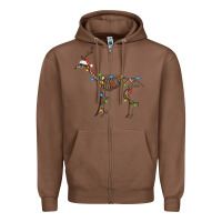 Chestnut christmas deer skeleton Zipper Hoodie - FaDigitalArtStudio