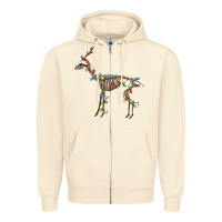 Sandshell christmas deer skeleton Zipper Hoodie - FaDigitalArtStudio