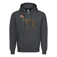 Smoke christmas deer skeleton Zipper Hoodie - FaDigitalArtStudio