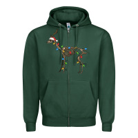 Sports Green christmas deer skeleton Zipper Hoodie - FaDigitalArtStudio