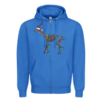 True Royal christmas deer skeleton Zipper Hoodie - FaDigitalArtStudio