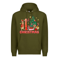 Army Green red christmas bunny 1st christmas Premium Hoodie - MaliasSmallBusiness