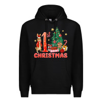 Black red christmas bunny 1st christmas Premium Hoodie - MaliasSmallBusiness
