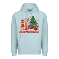 Blue Mist red christmas bunny 1st christmas Premium Hoodie - MaliasSmallBusiness