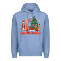 Colony Blue red christmas bunny 1st christmas Premium Hoodie - MaliasSmallBusiness