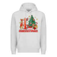 Dove Grey red christmas bunny 1st christmas Premium Hoodie - MaliasSmallBusiness