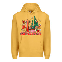 Mustard red christmas bunny 1st christmas Premium Hoodie - MaliasSmallBusiness