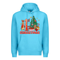 Ocean Blue red christmas bunny 1st christmas Premium Hoodie - MaliasSmallBusiness