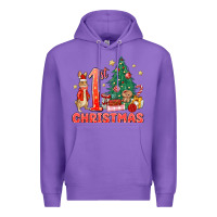 Purple red christmas bunny 1st christmas Premium Hoodie - MaliasSmallBusiness
