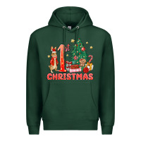Sports Green red christmas bunny 1st christmas Premium Hoodie - MaliasSmallBusiness