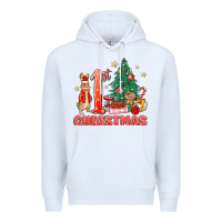 White red christmas bunny 1st christmas Premium Hoodie - MaliasSmallBusiness