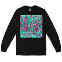 Black Cancer Ribbon with Heart Long Sleeve Tee - texasbilliewilder
