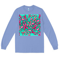 Colony Blue Cancer Ribbon with Heart Long Sleeve Tee - texasbilliewilder