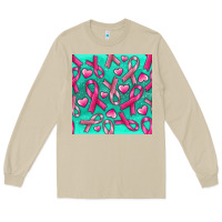 Mushroom Cancer Ribbon with Heart Long Sleeve Tee - texasbilliewilder