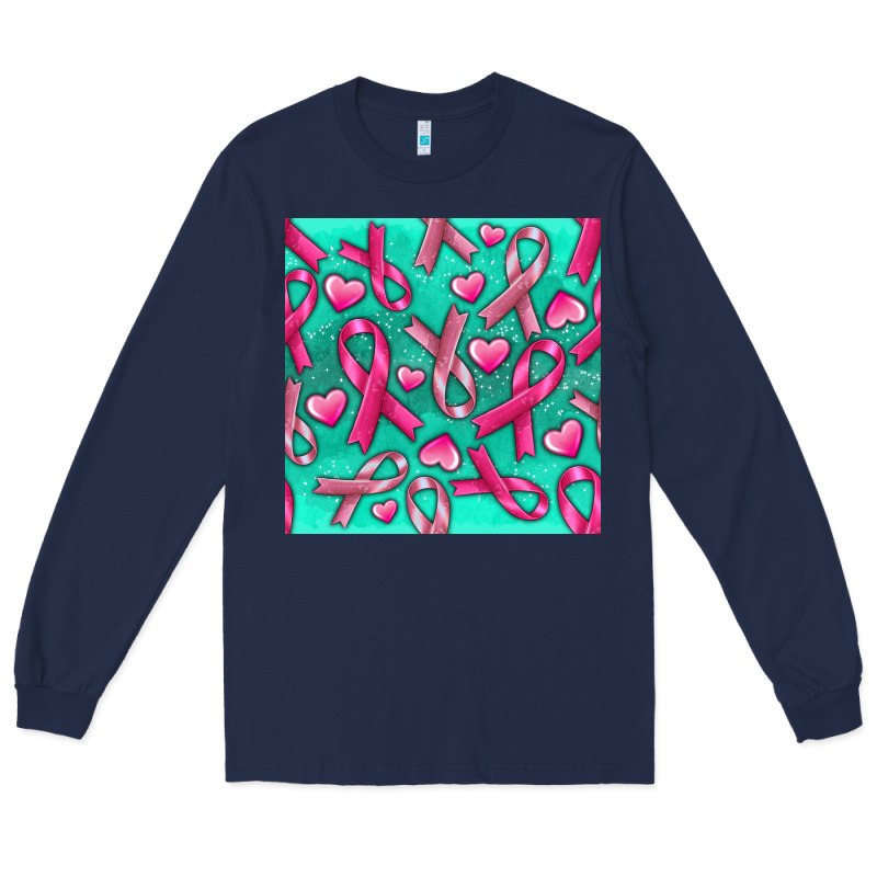 Cancer Ribbon With Heart Long Sleeve Tee by texasbilliewilder | Teevron