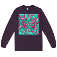 Plum Cancer Ribbon with Heart Long Sleeve Tee - texasbilliewilder