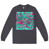 Smoke Cancer Ribbon with Heart Long Sleeve Tee - texasbilliewilder