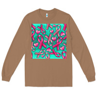 Toasted Coconut Cancer Ribbon with Heart Long Sleeve Tee - texasbilliewilder