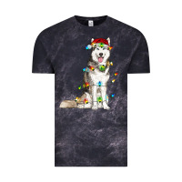 Cloud Black Husky Christmas Lights Vintage Tee - RanaPortraitStore