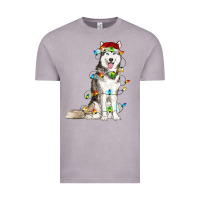 Vintage Zinc Husky Christmas Lights Vintage Tee - RanaPortraitStore