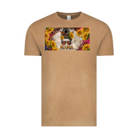 Vintage Camel mess bun mama with sunflowers and colorful leopard license plate Vintage Tee - BarkalooDesign