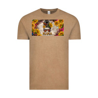 Vintage Coffee mess bun mama with sunflowers and colorful leopard license plate Vintage Tee - BarkalooDesign