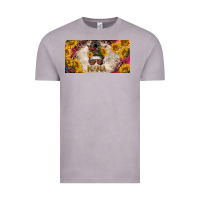 Vintage Zinc mess bun mama with sunflowers and colorful leopard license plate Vintage Tee - BarkalooDesign