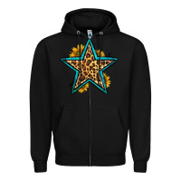 Black western leopard star Zipper Hoodie - HRA Design Shop
