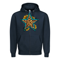 Navy western leopard star Zipper Hoodie - HRA Design Shop
