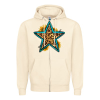 Sandshell western leopard star Zipper Hoodie - HRA Design Shop