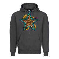 Smoke western leopard star Zipper Hoodie - HRA Design Shop